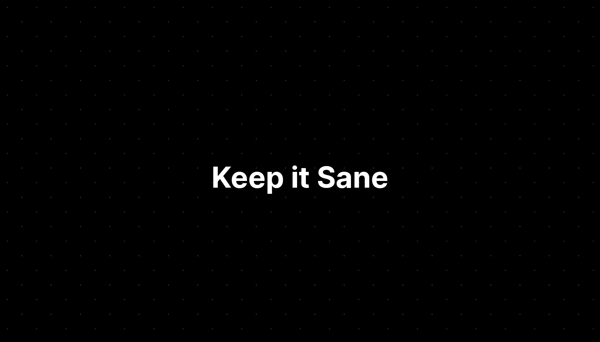Cover Image for Keep It Sane